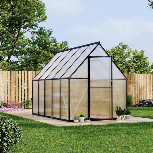 6X9FT Outdoor Aluminum Greenhouse-Heavy Duty Walk-in Green Houses,Large Outside Polycarbonate Greenhouse for Winter Garden, Backyard, Patio, Lawn