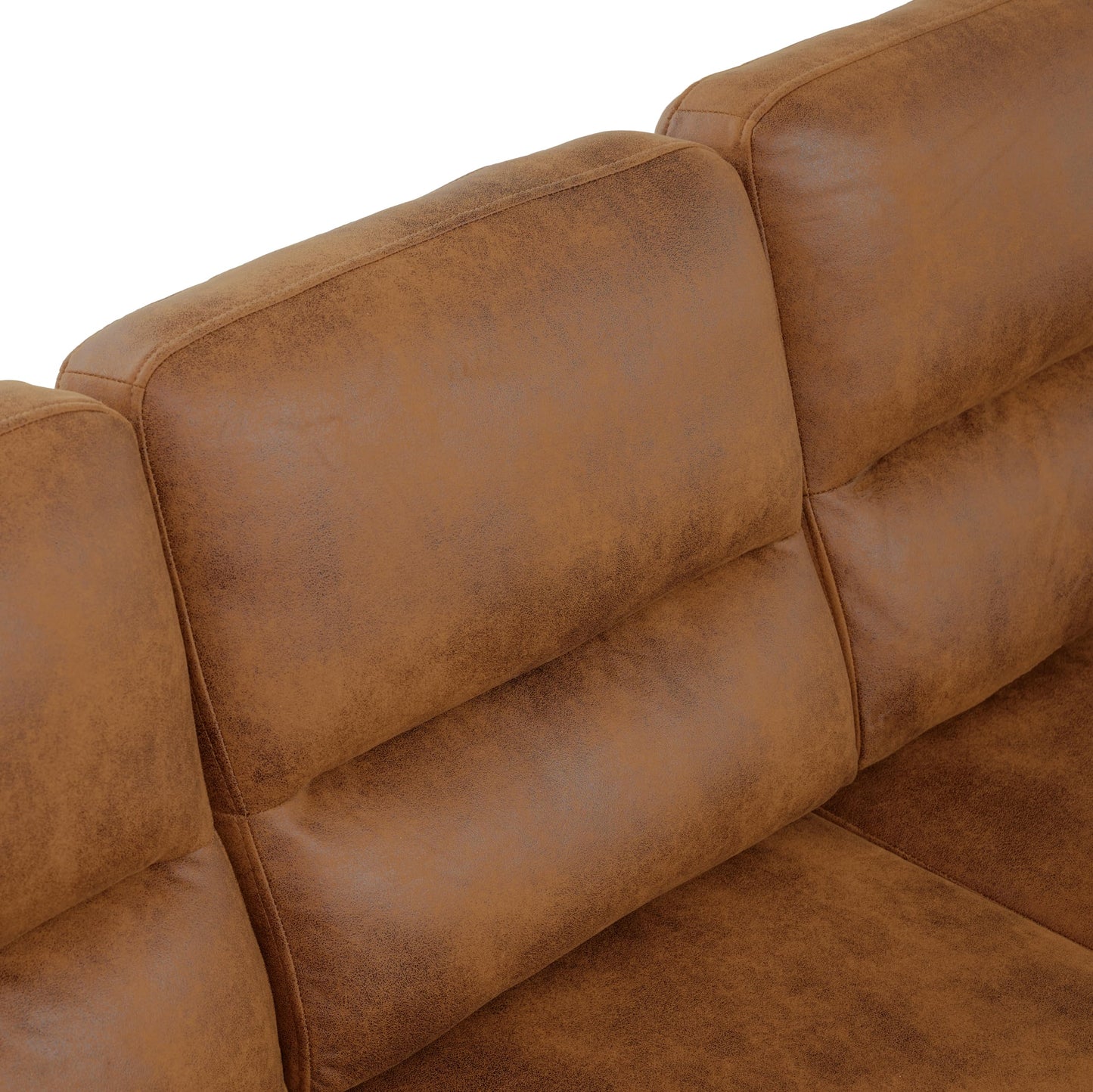 Eafurn Mid-Century Modern 3-Seater Loveseat Sofa Couch with Sturdy Wood Frame & Cushioned Armrests, 81" Compact Faux Leather Settee Furniture for Living Room, Apartment, Office