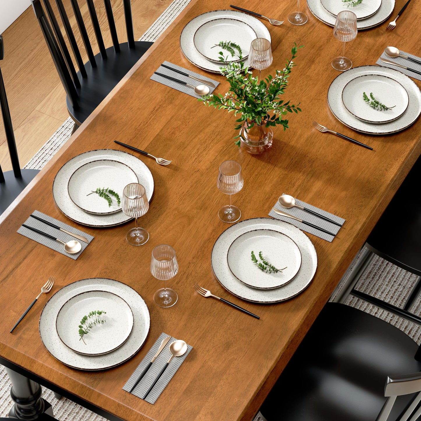 Bush Home 67-Inch Dining Table for 4-6 People, Squire Trestle Farmhouse Rectangular Wood Dining Room Table, Kitchen, Living Room, Sterling Dining Collection, Burnished Medium Brown and Black Paint
