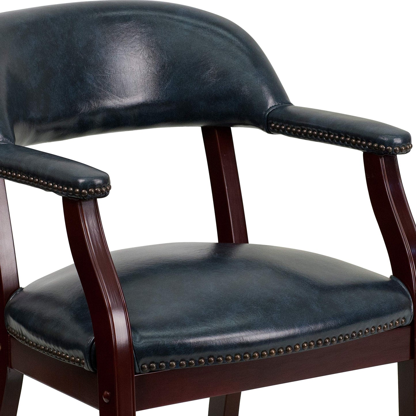 Flash Furniture Diamond Navy Vinyl Luxurious Conference Chair with Accent Nail Trim