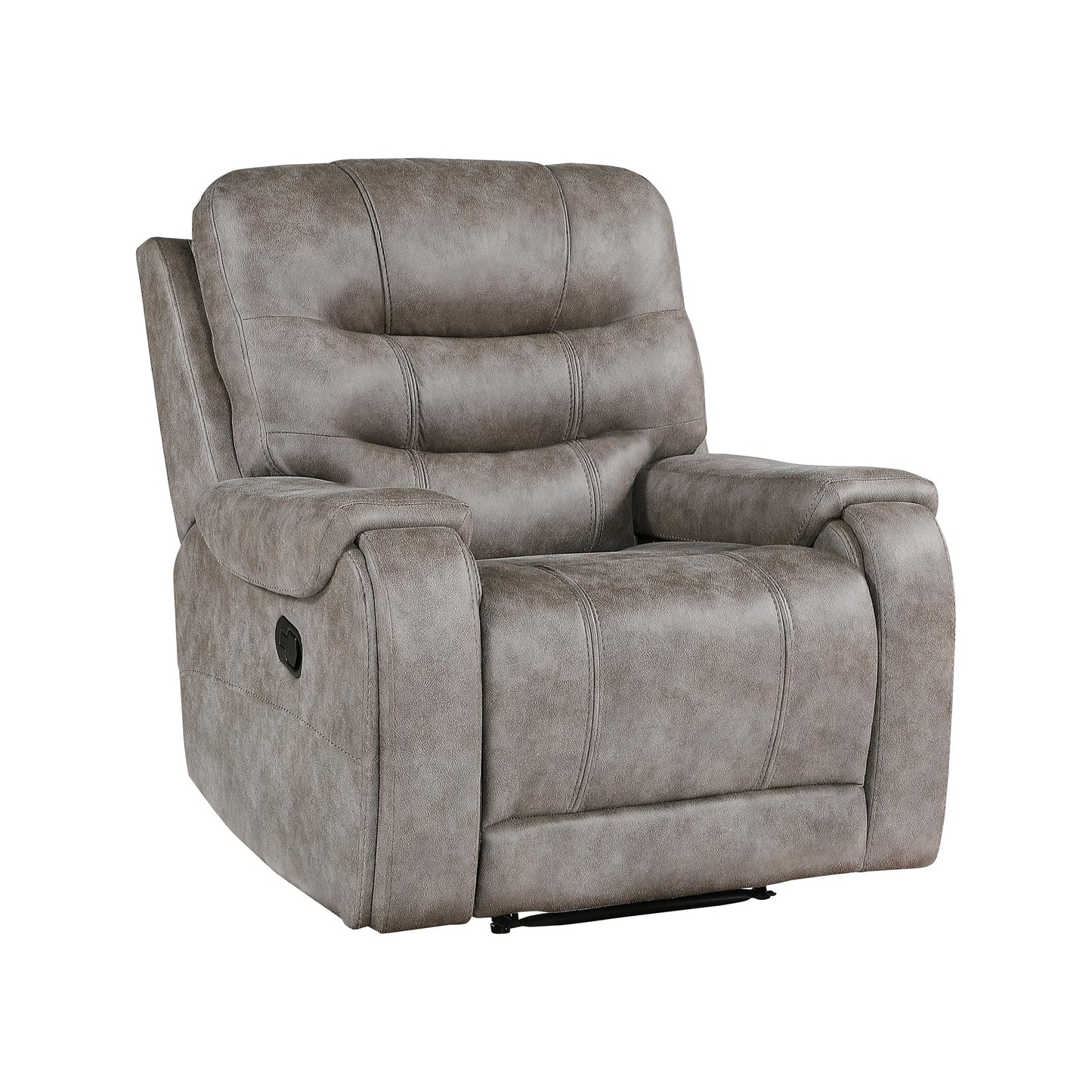 Lexicon Manual Recliner Chair, Home Theater Seating Recliner Armchair, Polished Microfiber Wall Hugger Manual Reclining Sofa Chair for Living Room/Office/Apartment, Grayish Brown
