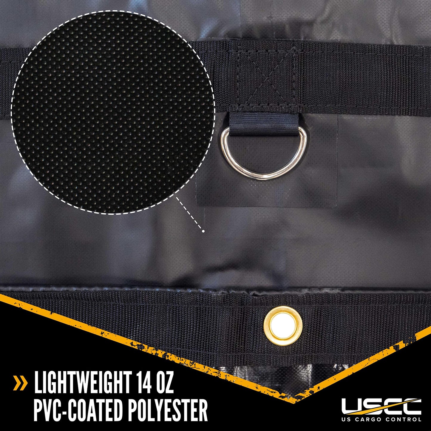 US Cargo Control Lightweight Steel Tarp - 20 Foot x 16 Foot Flatbed Tarp - 14 Ounce PVC-Coated Polyester Waterproof Material - Protects Your Flatbed Trailer Cargo from Wind, Snow, Rain, and Sun