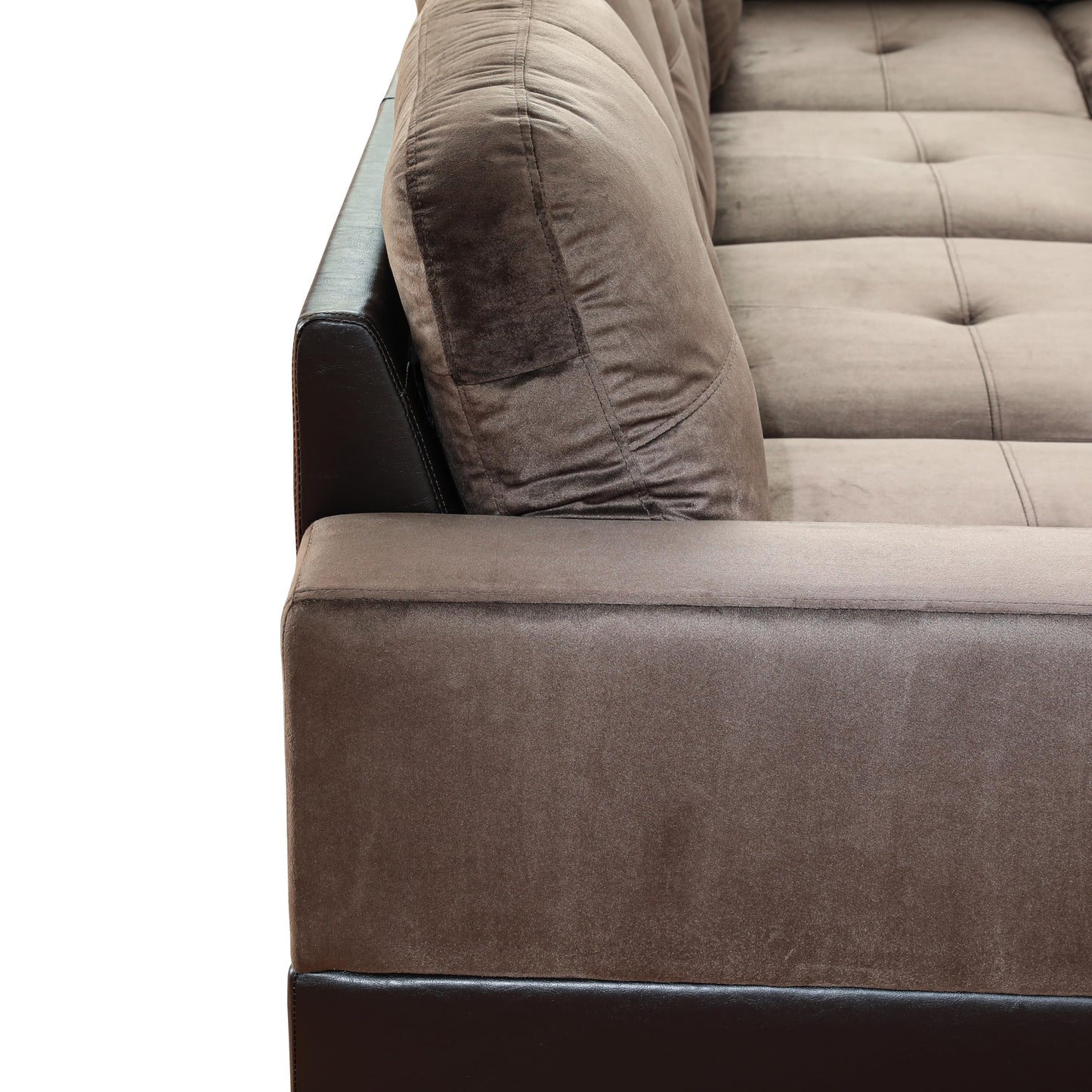 UOCFYK 3 Pieces Sectional Sofa Sets, L-Shape Sofa Microfiber Couch Living Room Sofa Set with Chaise Using for Living Room Furniture - Right Hand Facing,Dark Brown