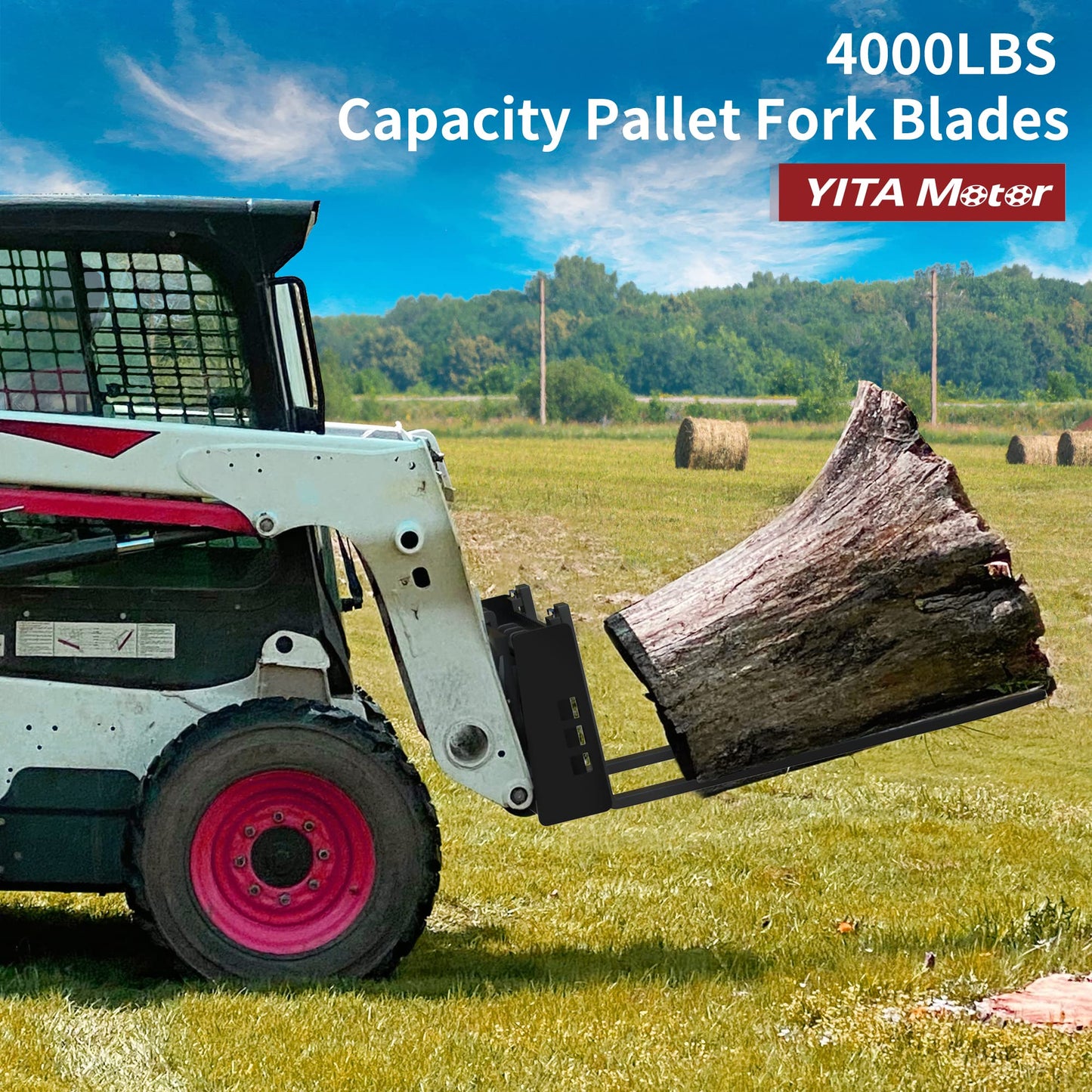 YITAMOTOR 48" Pallet Fork Blades, 4000lbs Capacity Forklift Blades for Tractors Loaders Skid Steer Attachment, 2 Packs