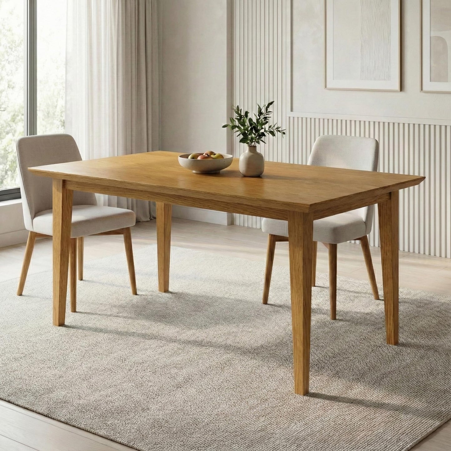 SIMPLIHOME Colby Dining Table - 60 inch Wide Solid Wood Oak Veneer Rectangular Kitchen Table in Oak Finish, Rectangular Mid‑Century & Rustic Contemporary Style for Kitchen or Dining Room, Seats 6