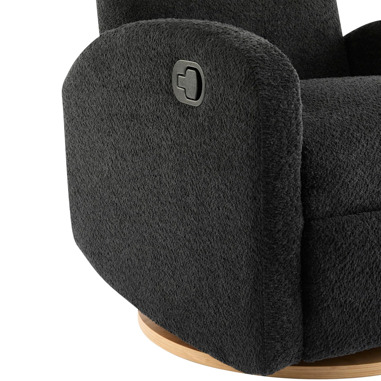 Merax Boucle 360 Swivel & Glider Recliner Chair, Soft Bedroom Sofa Chair with with Thicker Seat Cushion, Modern Home Theater Seating for Living Room Black
