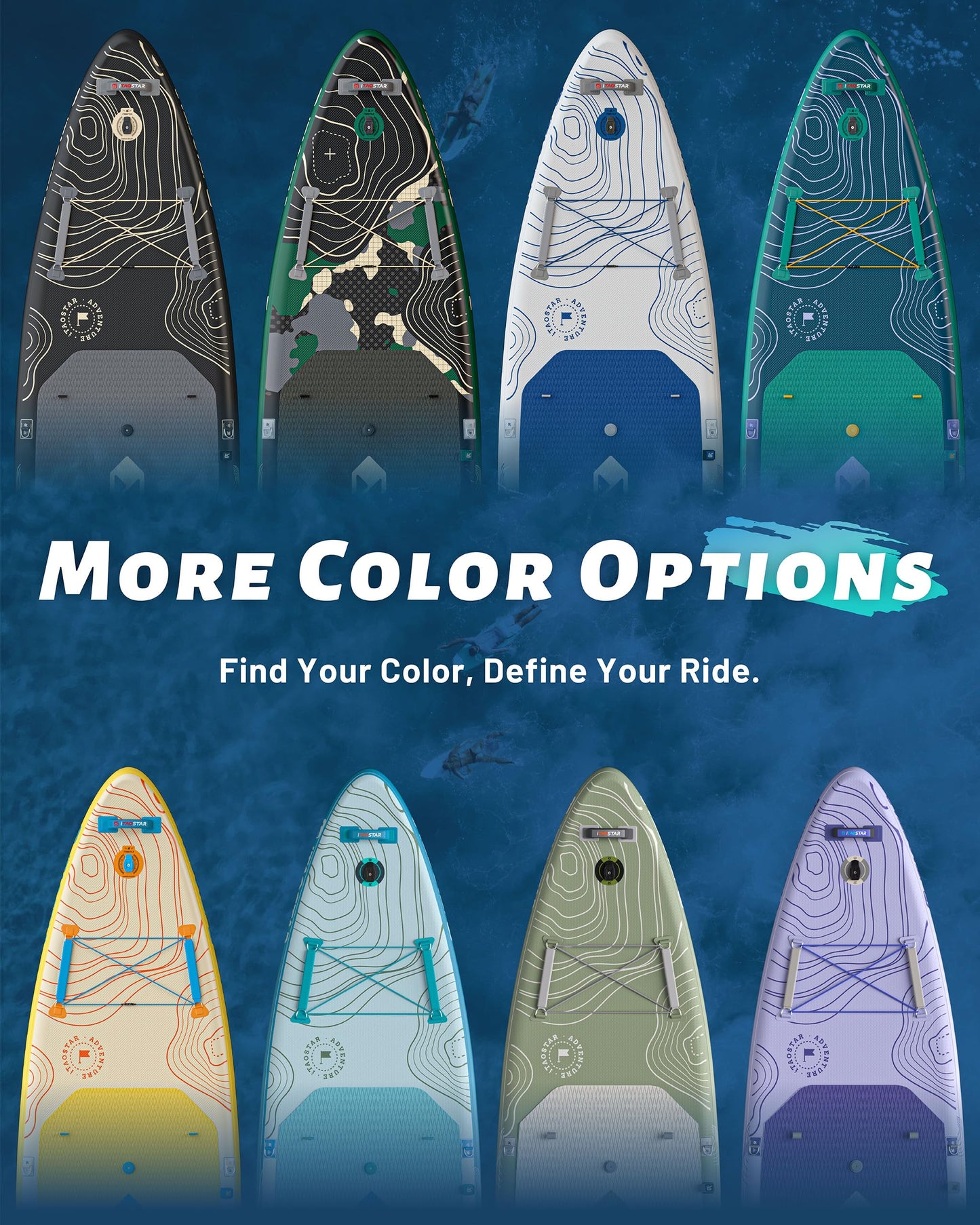 iTAOSTAR TAOSTAR Adventure 12'× 39" Inflatable Stand Up Paddle Board with Seat, Extra Wide SUP Board with 5 Fins Stable Design for Fishing, Youth, All Skill Levels, Lakes, Oceans