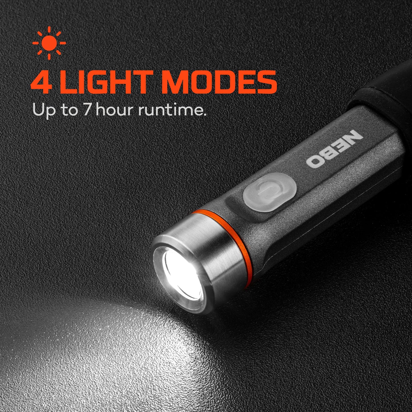 NEBO Franklin Rechargeable Task Light - Hands-Free, Magnetic, 4 Light Modes, Storm Gray, Model NEB-FLT-1038