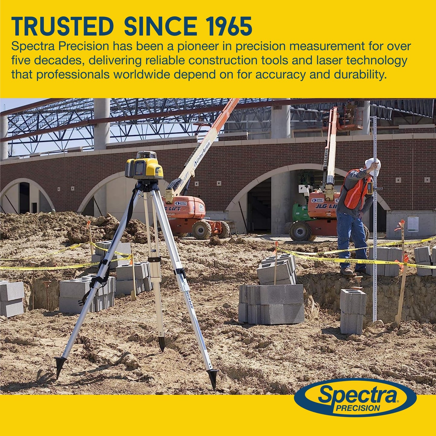 Spectra Precision LL300N Self-Leveling Rotary Laser with HL450 Professional - Receiver, Small Case - Rugged IP66 Job-Site Performance