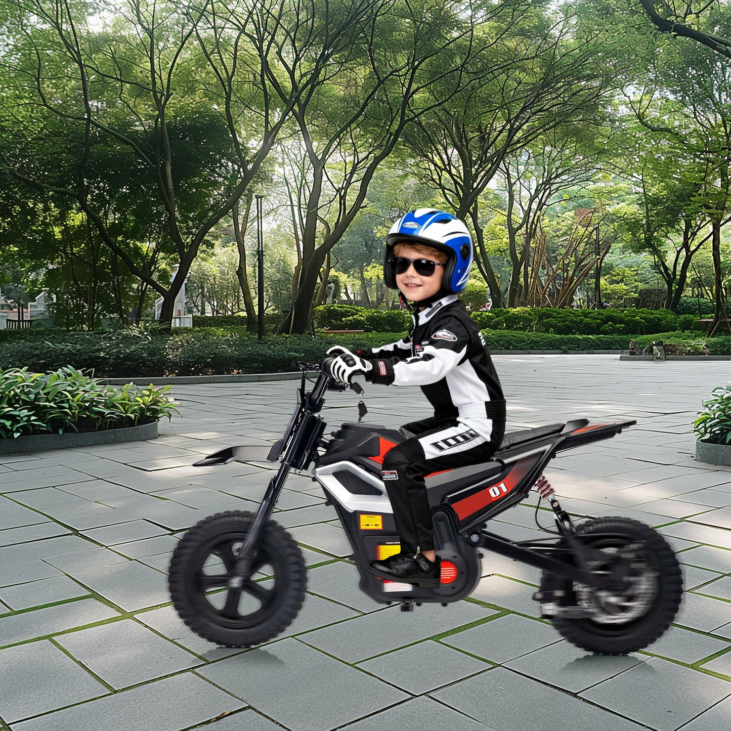 Electric Dirt Bike for Kids 10-12 Years, 350W Motor 14MPH Off-Road Motorcycle, 24V 7AH Battery 12" Fat Tire Suspension, 130lbs Max Load Mini Dirtbike for Teens Boys Girls