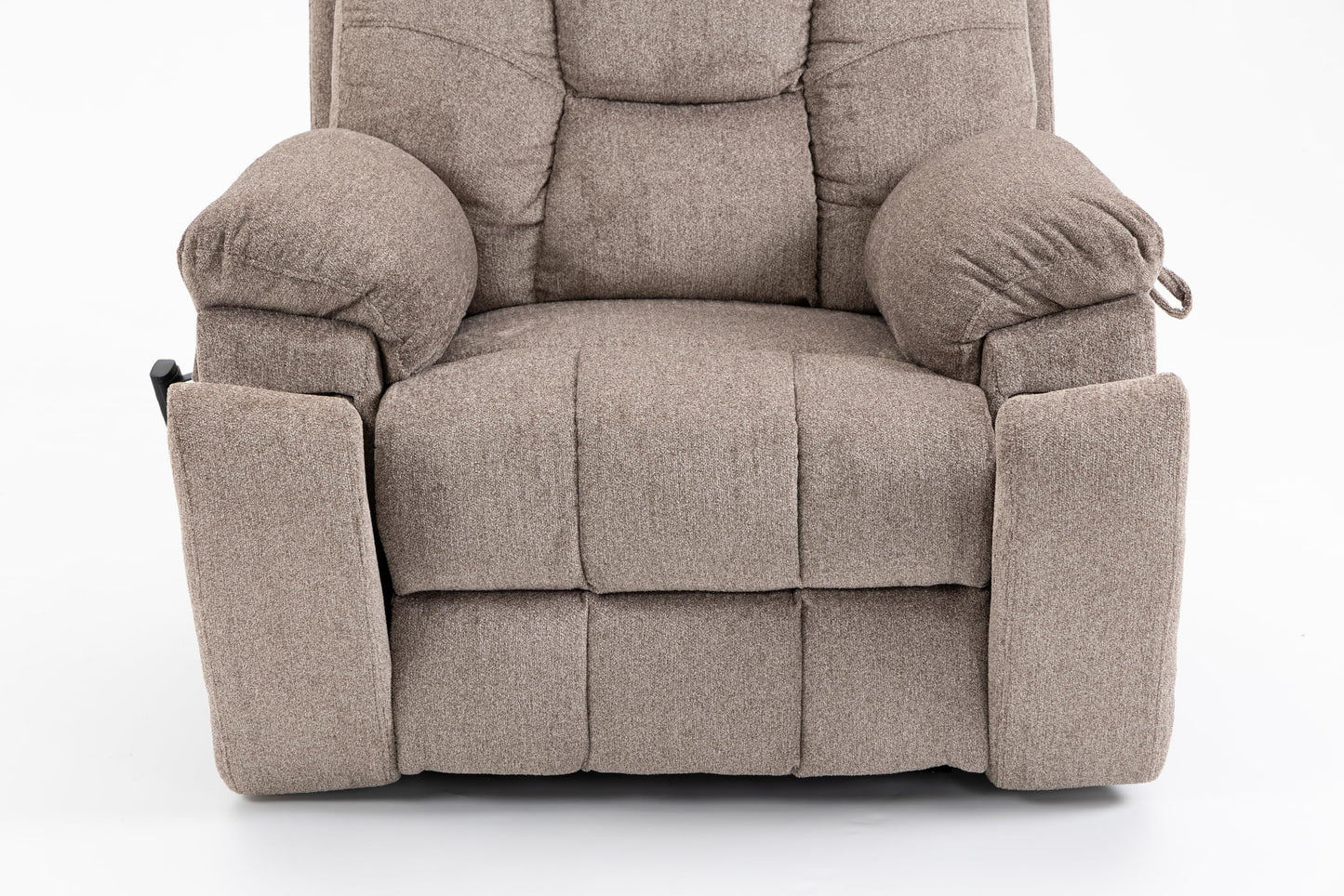 GDFStudio Oversized Power Lift Recliner Chair with Dual OKIN Motors Heat and Massage Lay Flat 180 Degree Electric Reclining Sofa Chair with Cup Holders and Dual Remote, Light Brown