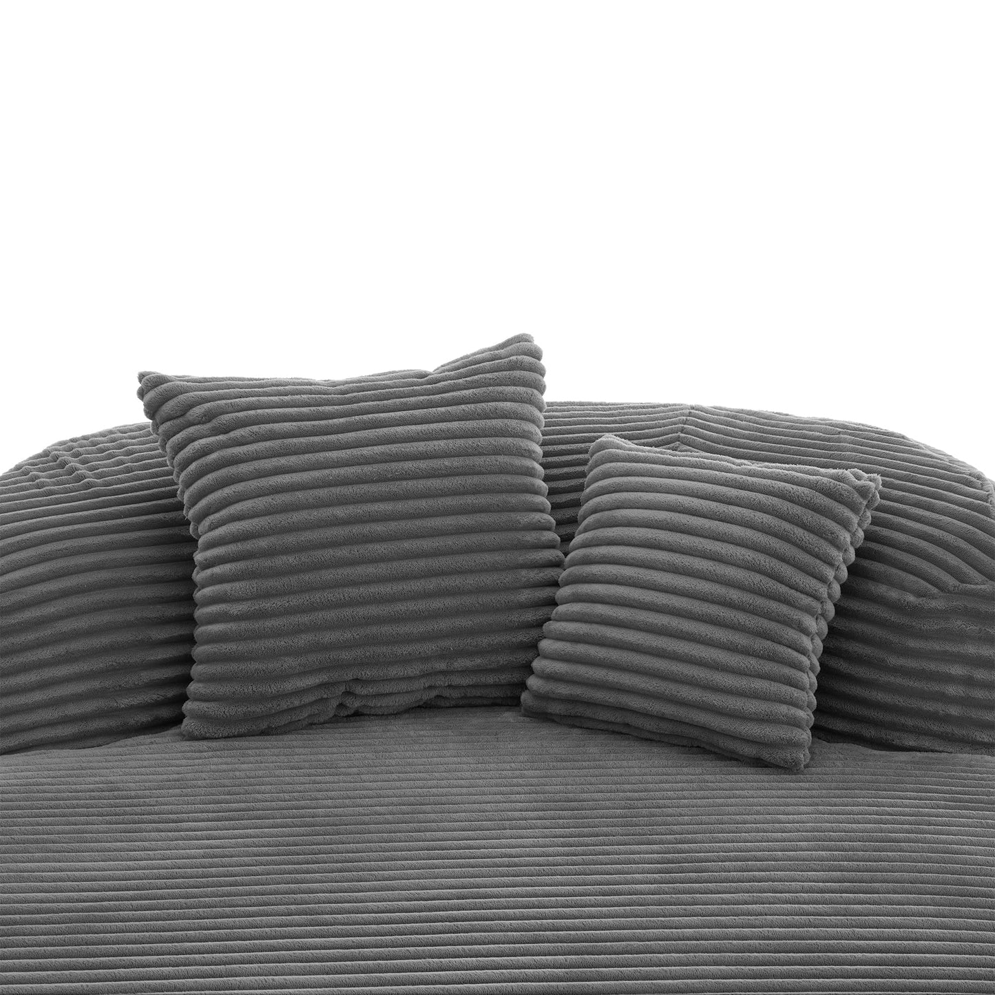 51.6-Inch Fluffy Corduroy Boneless Sleeper Daybed Oversized Single Recliner Foam Cloud Lounge Chaise,Floor Cloud Sofa Chaise W/2 Toss Pillows for Bedroom Living Room