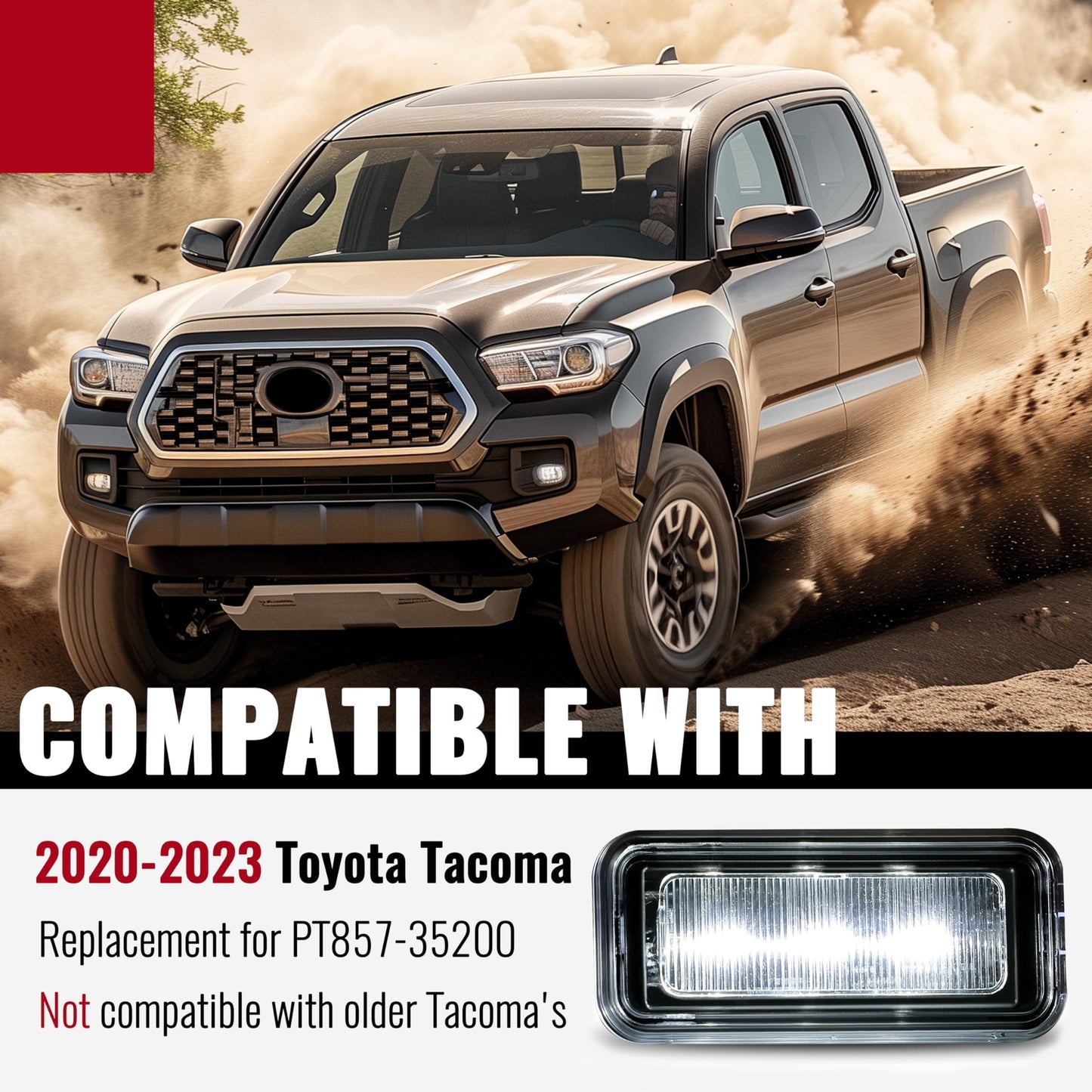 KUAFU LED Bed Lighting Kit for 2020-2023 Toyota Tacoma, Clear Lens, Plastic, Model GO-2277