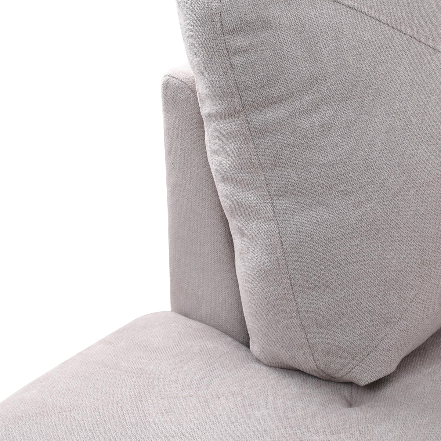 NicBex 97" L Shaped Couch Sectional Couches for Living Room, 2-Piece Flannel Modular Sofa with Movable Chaise & Deep Seat for Apartment, Bedroom, Office, Off-White