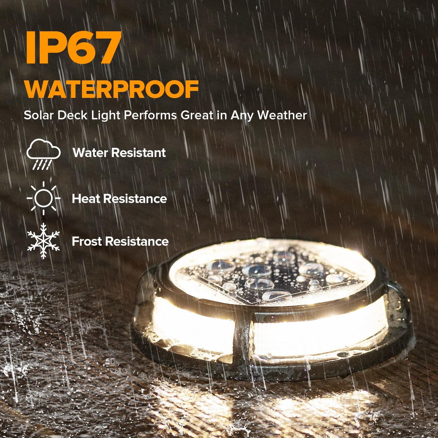 LUTEC Solar Driveway Lights, IP67 Waterproof, 12 LEDs, 12 Pack, Black, Model DK-250313