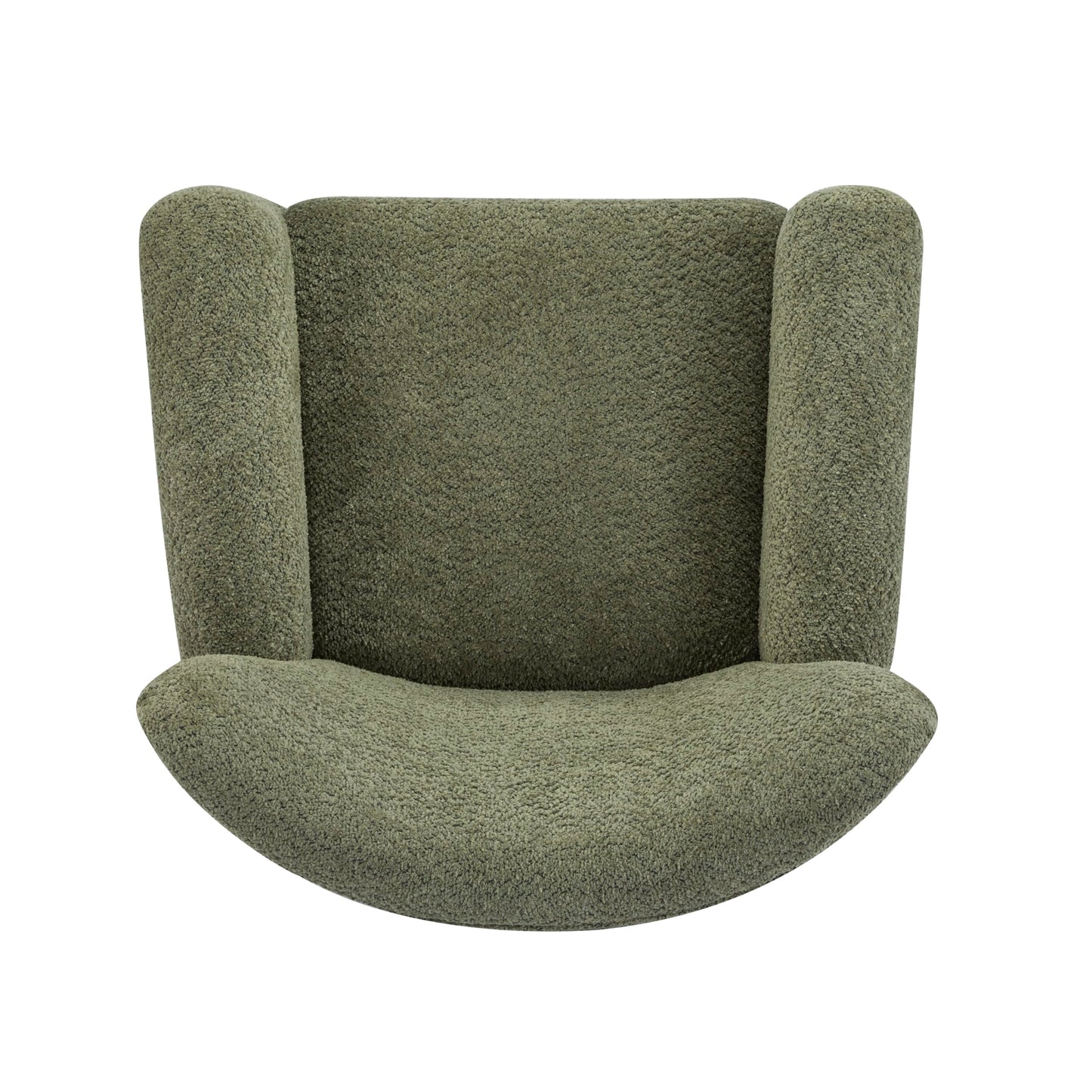 Christopher Knight Home Lindy Wingback Accent Chair, Upholstered Armchair with Rounded Wooden Legs, Curved Backrest Single Sofa, Soft Cushion Seating, Comfy Lounge Chair for Living Room, Olive Green