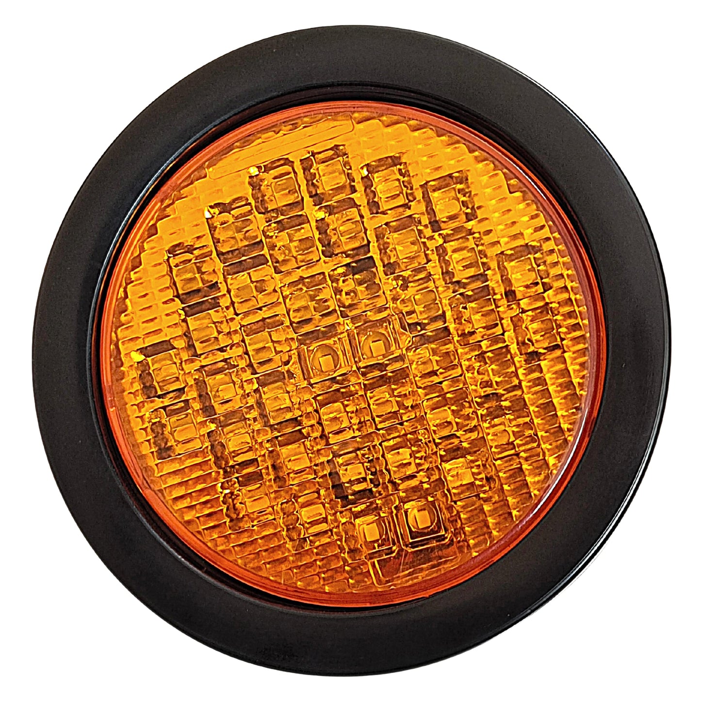 All Star Truck Parts 40 LED Amber Round Tail Lights 4in Model ASA440A2 Waterproof for Trucks Trailers RV Boat