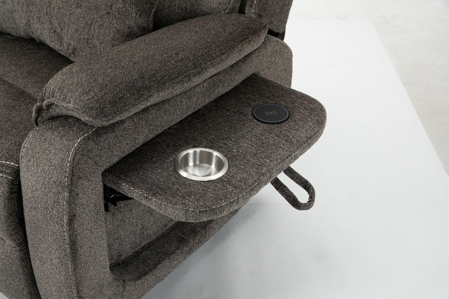 GDFStudio Oversized Power Lift Recliner Chair with Heat Massage Wireless Charging 180 Degree Lay Flat Electric Reclining Sofa with Cup Holder and Dual Remote Control, Light Brown