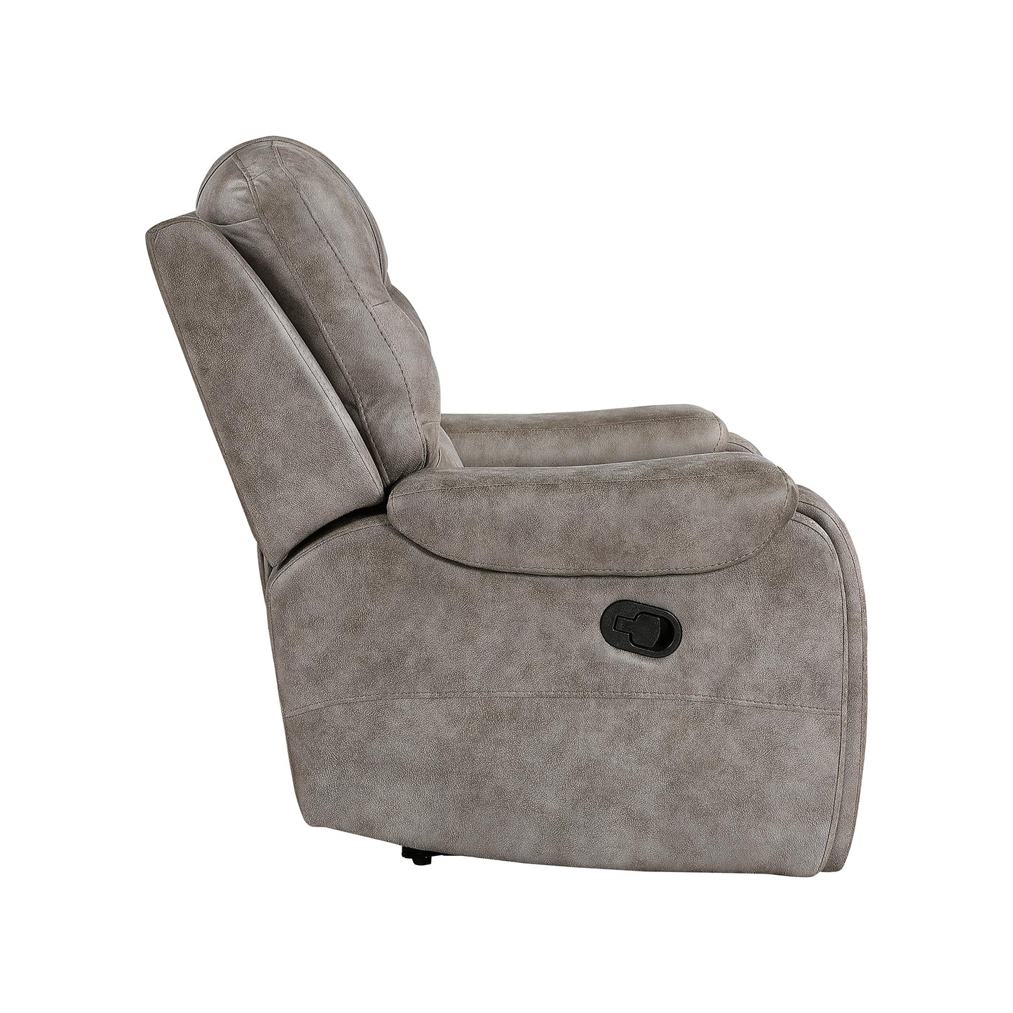 Lexicon Manual Recliner Chair, Home Theater Seating Recliner Armchair, Polished Microfiber Wall Hugger Manual Reclining Sofa Chair for Living Room/Office/Apartment, Grayish Brown