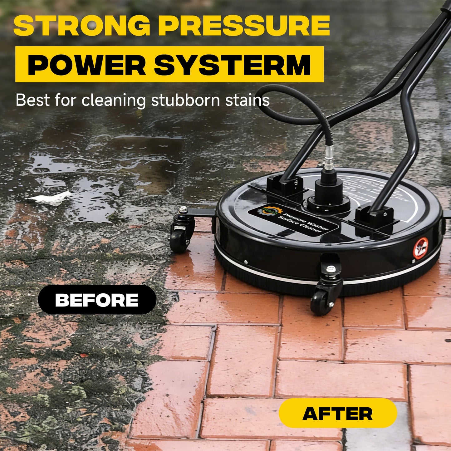 PWACCS 20" Pressure Washer Surface Cleaner with 4 Wheels and Dual Handle