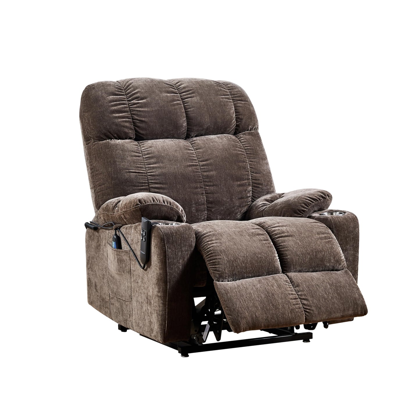 Electric Power Lift Recliner Chair for Elderly W/Massage and Heat, Infinite Positions Adjustable 2 Remote Controllers Upholstered Recliner & Armchair