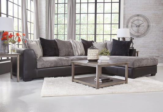American Furniture Classics Casual Comfort Charcoal & Black L Shaped Sectional
