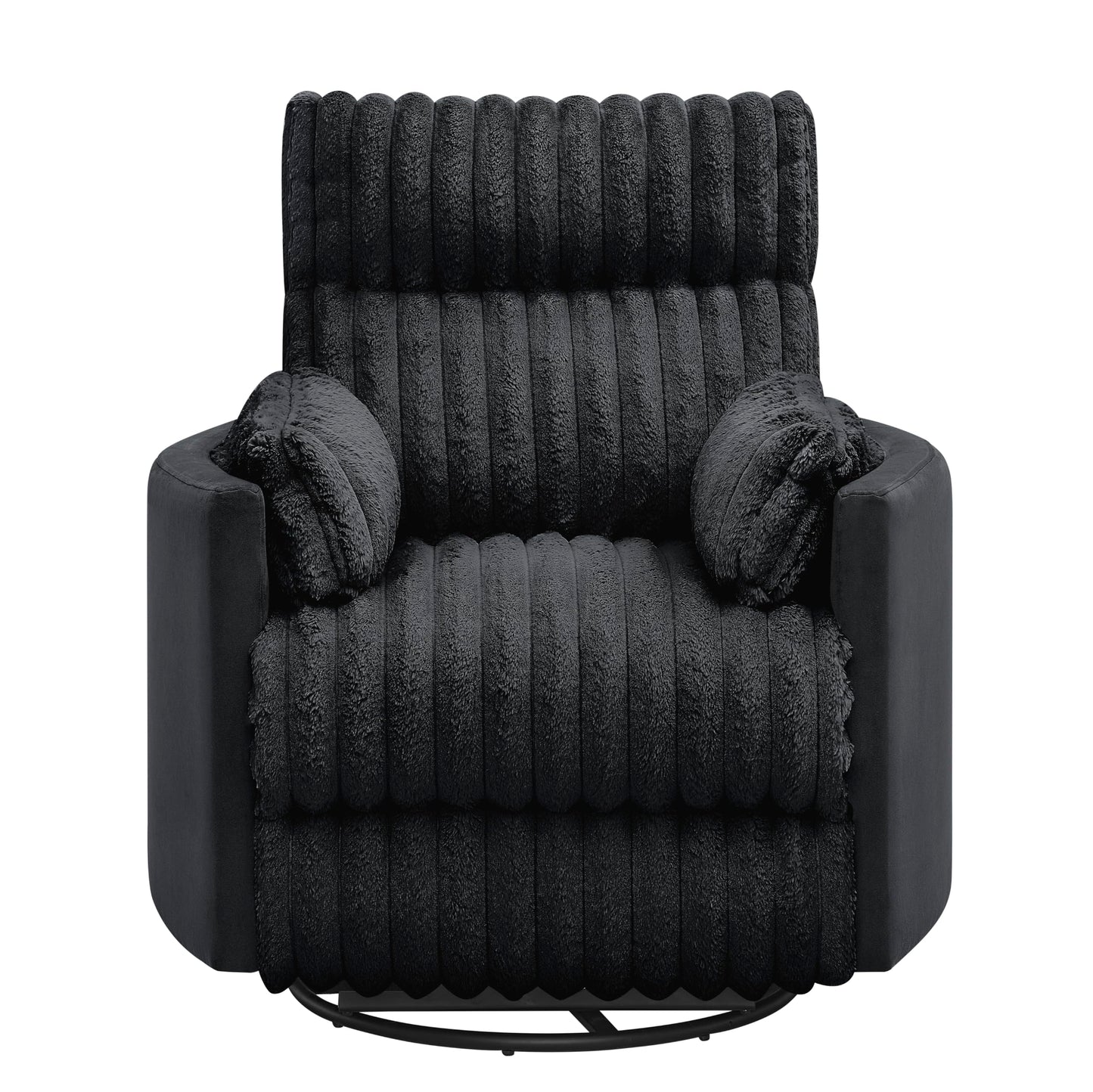 Roundhill Furniture Bocaton Wide Wale Corduroy Upholstery Manual Recliner, Black