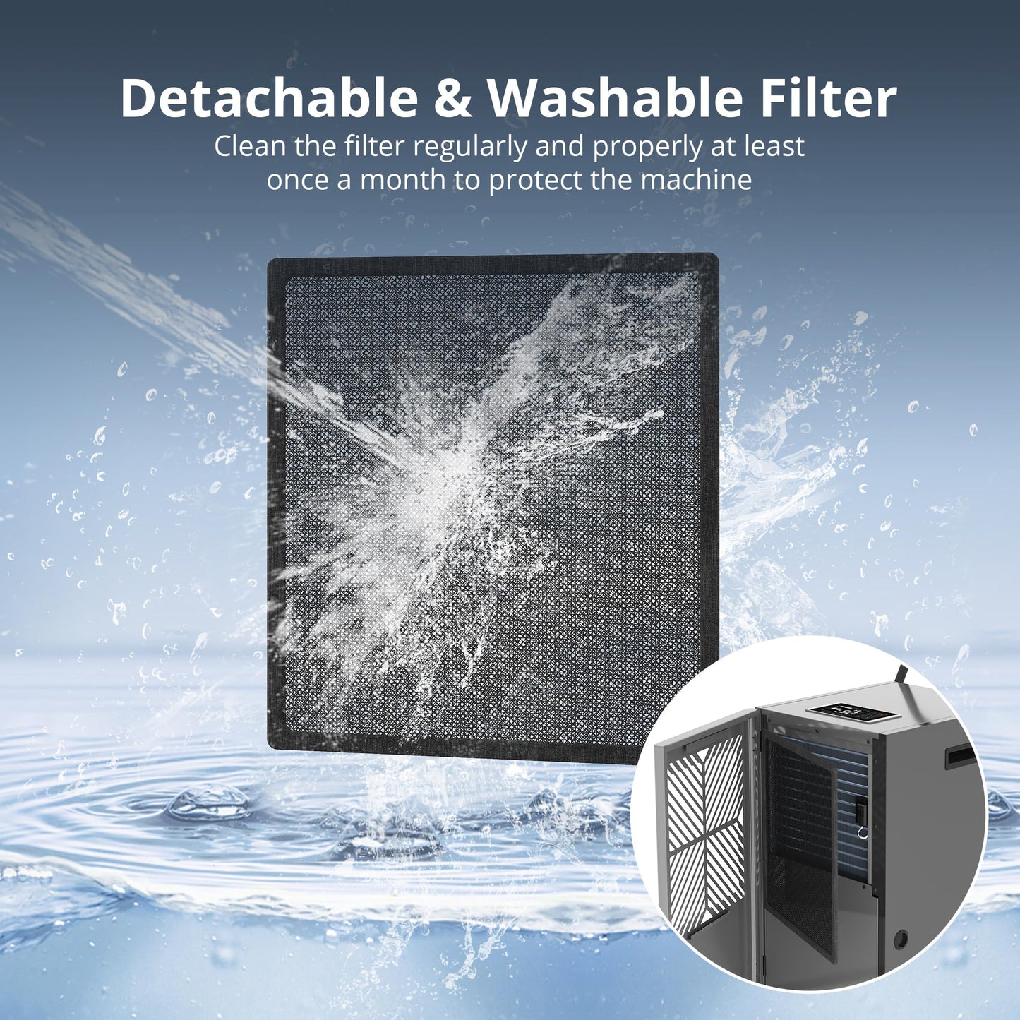 Kesnos 155 Pints Commercial Dehumidifier with Pump – Dehumidifier with Drain Hose and 24-Hour Timer in Large Spaces Up to 7,500 Sq. Ft. – Ideal for Basement, Industrial Space and Job Site