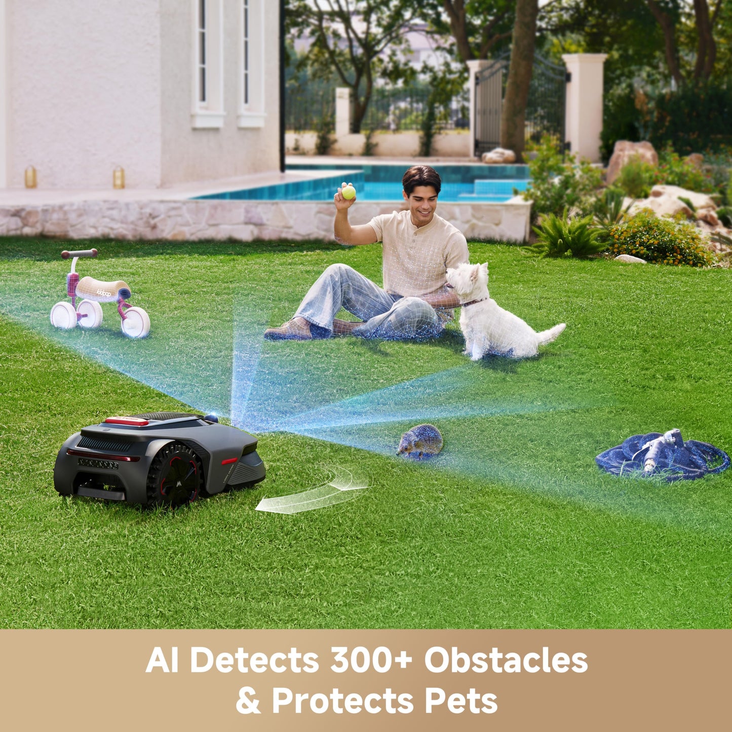 MOVA LiDAX Ultra 2000 Robot Lawn Mower with 4G for 0.5 Acre, No Wire No RTK+360° 3D LiDAR+AI Vision Auto Mapping, Zero-Edge Cutting, Cut Height 1.2"-3.9", 45% Slope, 150 Mowing Zones, Anti-Theft
