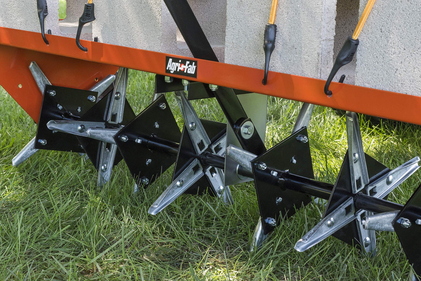 Agri-Fab 48 In Tow Behind Lawn Plug Aerator with 32 Galvanized Knives and Universal Hitch