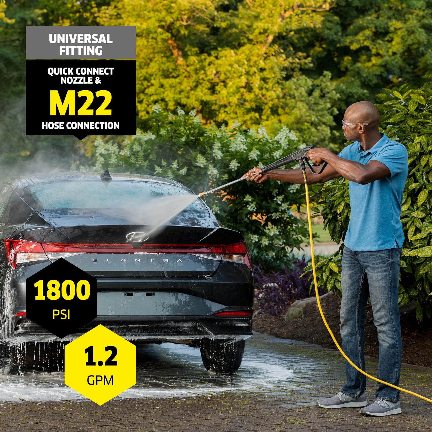 Kärcher Electric Pressure Washer K1800PS, CETA Certified, 3 Spray Nozzles, Detergent Tank, for Cars, Driveways, Siding, Patios, 1.2 GPM