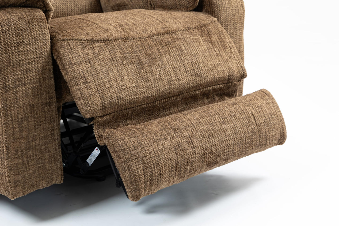 GDFStudio Lay Flat Power Lift Recliner Chair with Heat Massage Dual Motor Infinite Position Recliner USB and Type C Charging Cup Holders for Living Room Bedroom, Brown