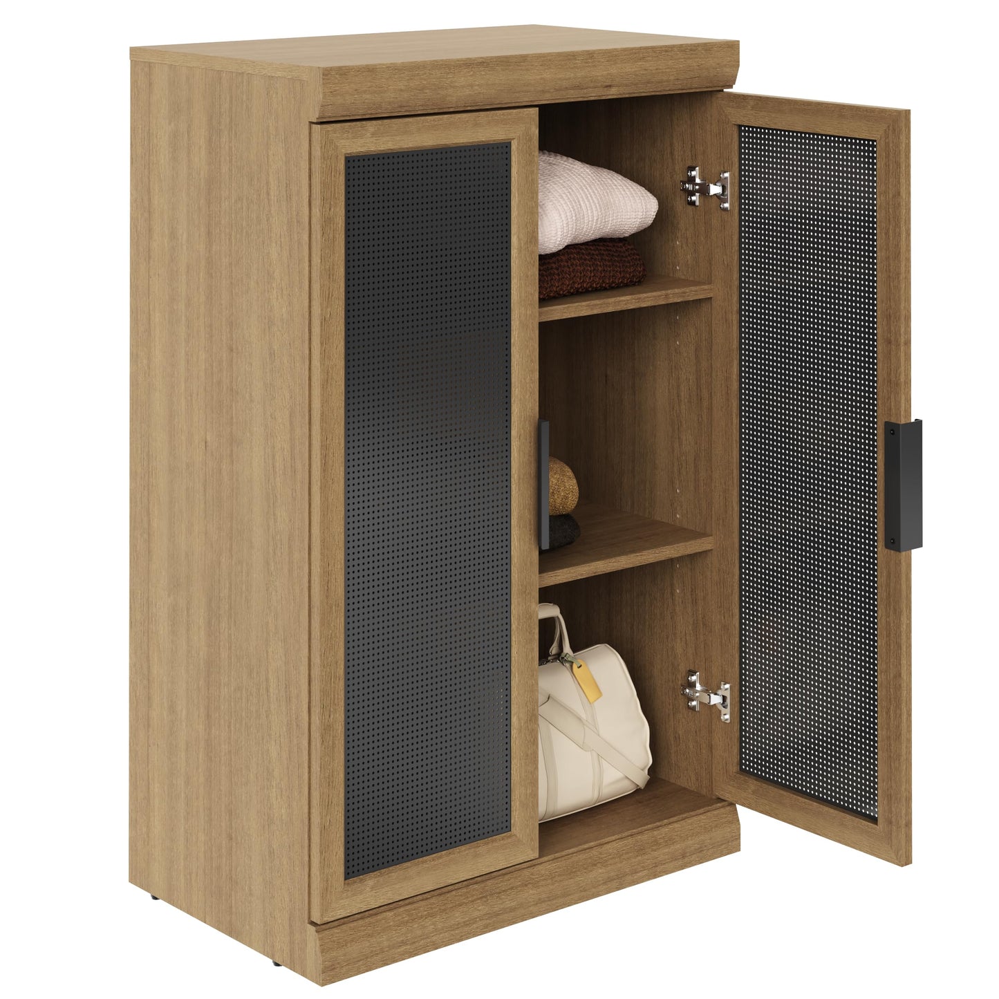 ClosetMaid Mosaics 3 Shelf & Door Storage Cabinet, Stackable, Customizable Closet System, 25.5" W, Toasted Oak
