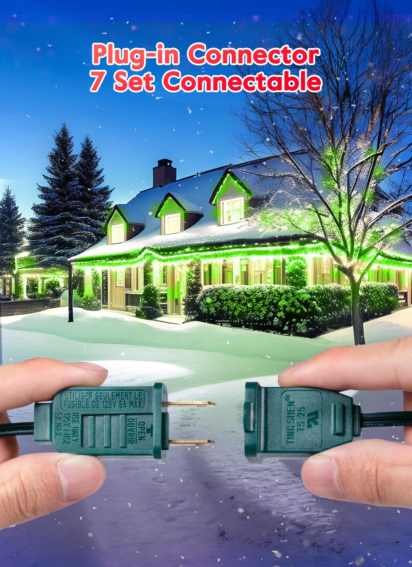 Minetom C9 Christmas String Lights, 100 Ft Green, 100 LED Bulbs, Connectable, UL Certified, Indoor/Outdoor Holiday Decor