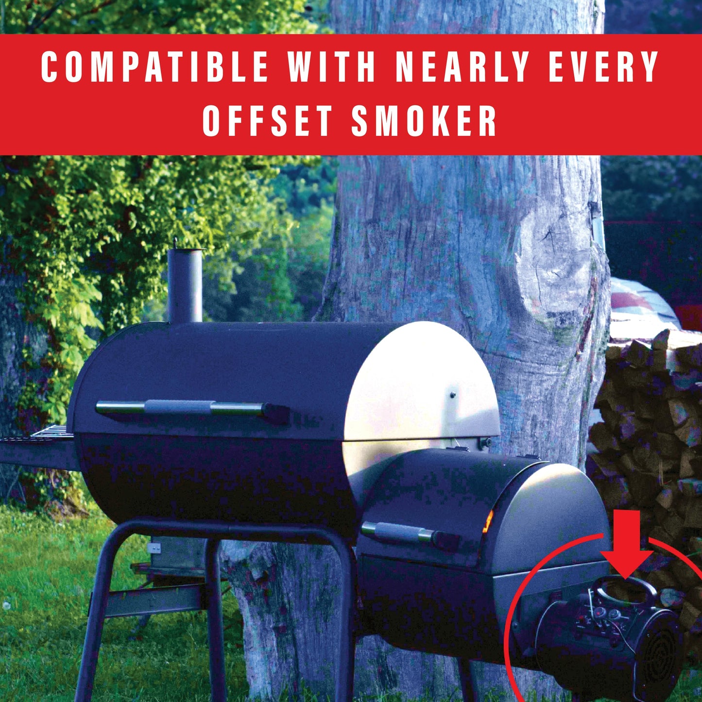 Perfect Draft BBQ Blower 4.0 for Offset Smoker Grill - Designed in Texas, Patented in the USA - Battery Powered BBQ Fan for Outdoor Barbecue