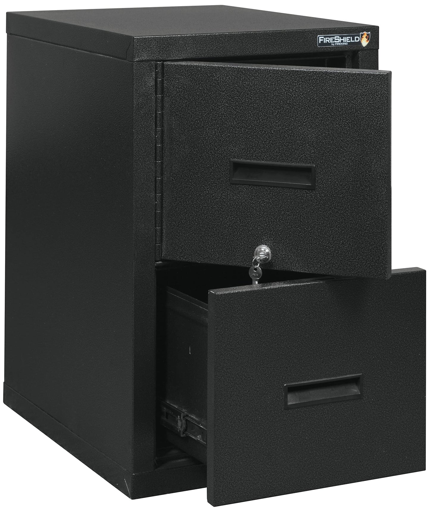 FireKing® FireShield 22" D Vertical 1-Drawer File Cabinet and Safe, Metal, Black Stone