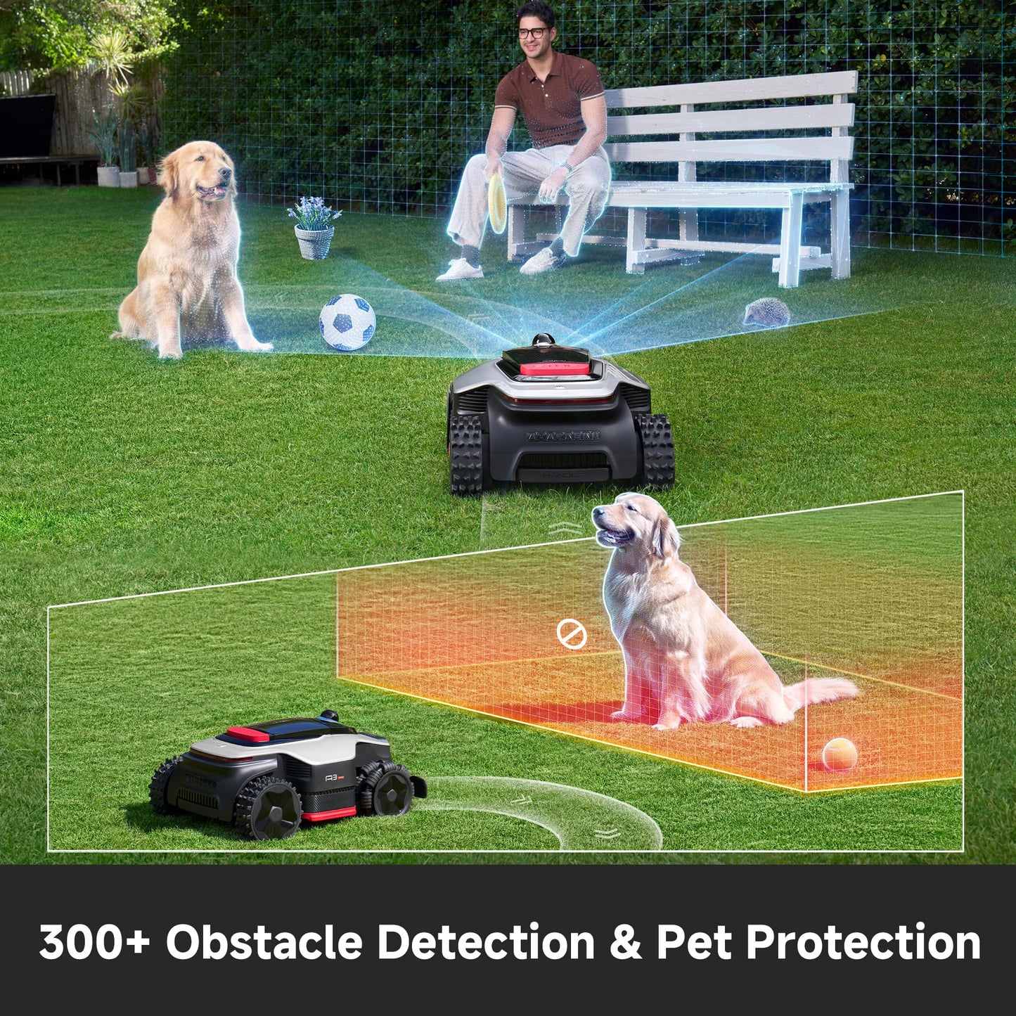[All-Terrain Wire-Free] DREAME A3 AWD 2000 Robot Lawn Mower, 360° 3D LiDAR & AI Dual Vision Smart Robotic Mowers for 0.5 Acre, 80% Slopes & 45min Fast Charge, 1.97" Edge Trimming, 4G GPS Anti-Theft