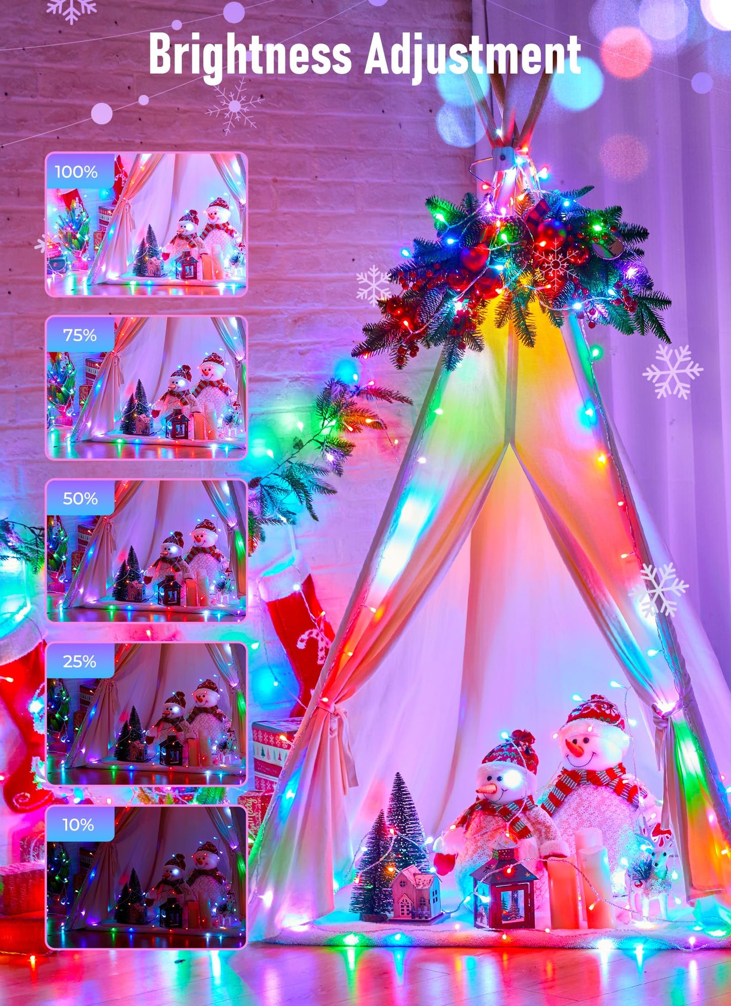 Minetom Color Changing String Lights, 33FT, 100 LED, Remote Control, 12 Lighting Modes, Indoor/Outdoor Fairy Lights