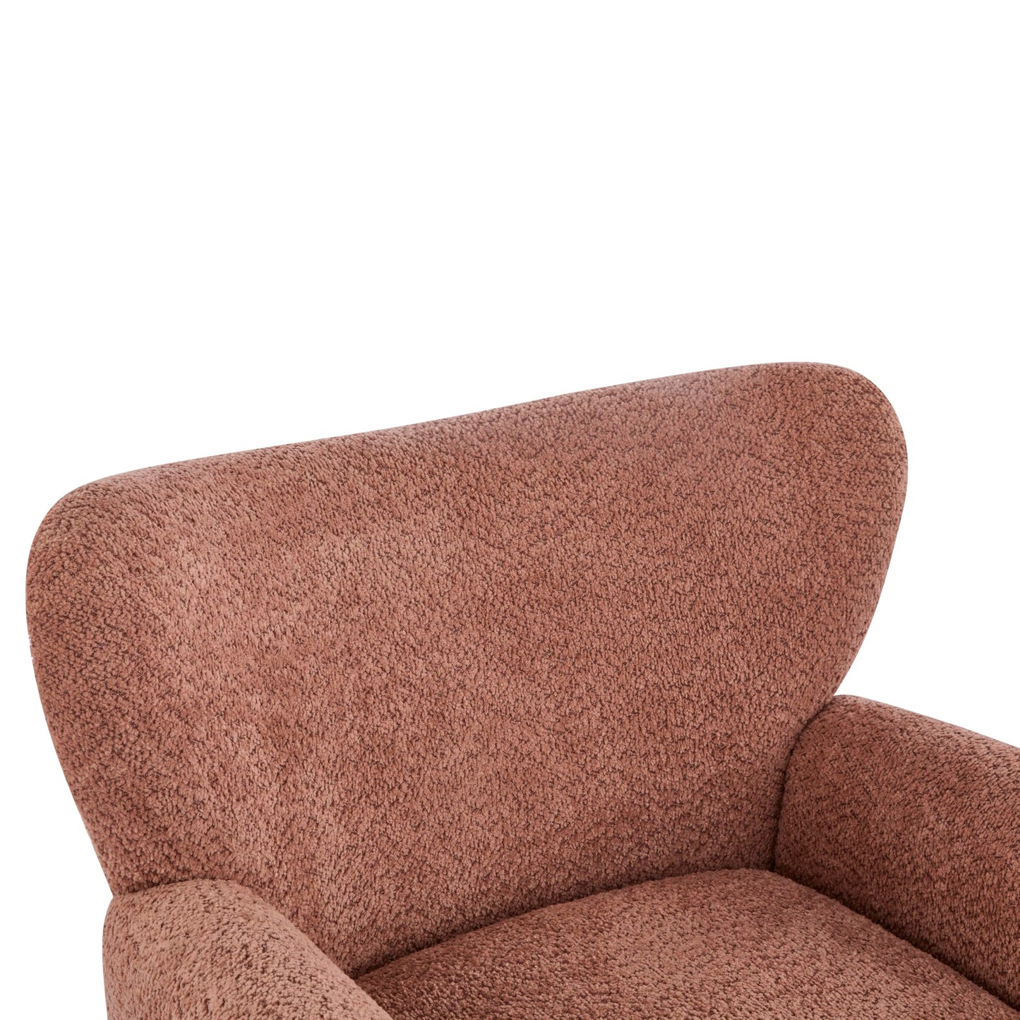 Christopher Knight Home Lindy Wingback Accent Chair, Upholstered Armchair with Rounded Wooden Legs, Curved Backrest Single Sofa, Soft Cushion Seating, Comfy Lounge Chair for Living Room, Dusty Coral