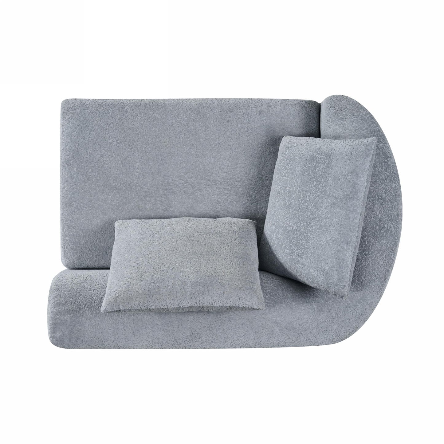 Christopher Knight Home 116" Modern Curved Sectional Sofa 2 Piece Set with Chaise Lounge High-Density Compressed Sponge Couch, Fully Assembled Right Hand Facing Sofa for Living Room Lounge, Light Grey