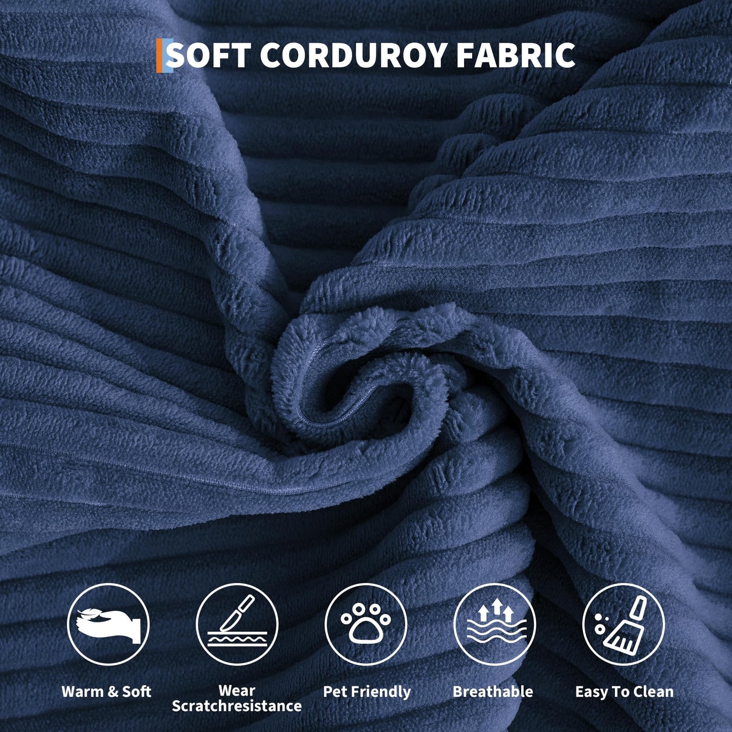 GarveeLife 78.8" Modular Corduroy Sofa Bed,5 in 1 Convertible Futon Floor Couch with Pull-Out Sleeper,Multi-Functional Futon for Living Room Guest Room & Small Spaces