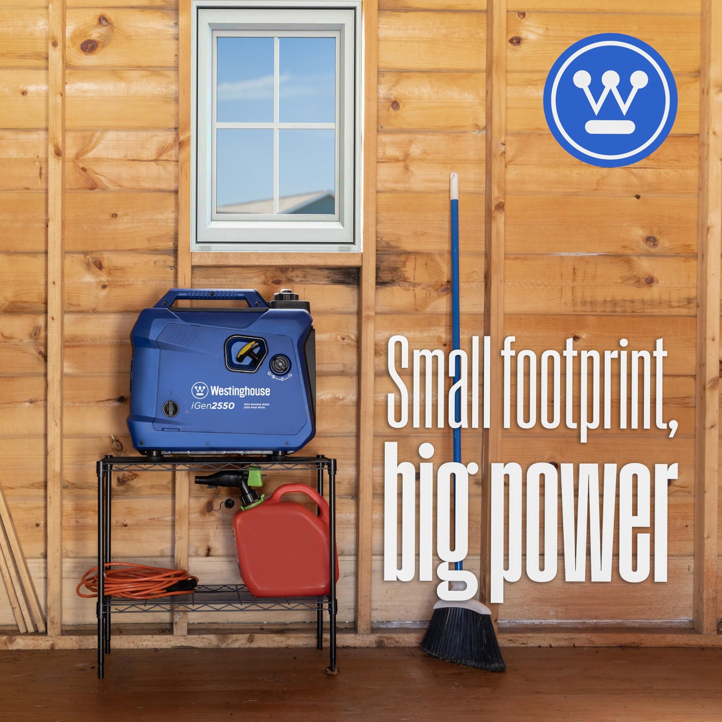 Westinghouse 2550 Peak Watt Super Quiet & Lightweight Portable Inverter Generator, RV Ready 30A Outlet, Gas Powered, Parallel Capable, Long Run Time,Blue