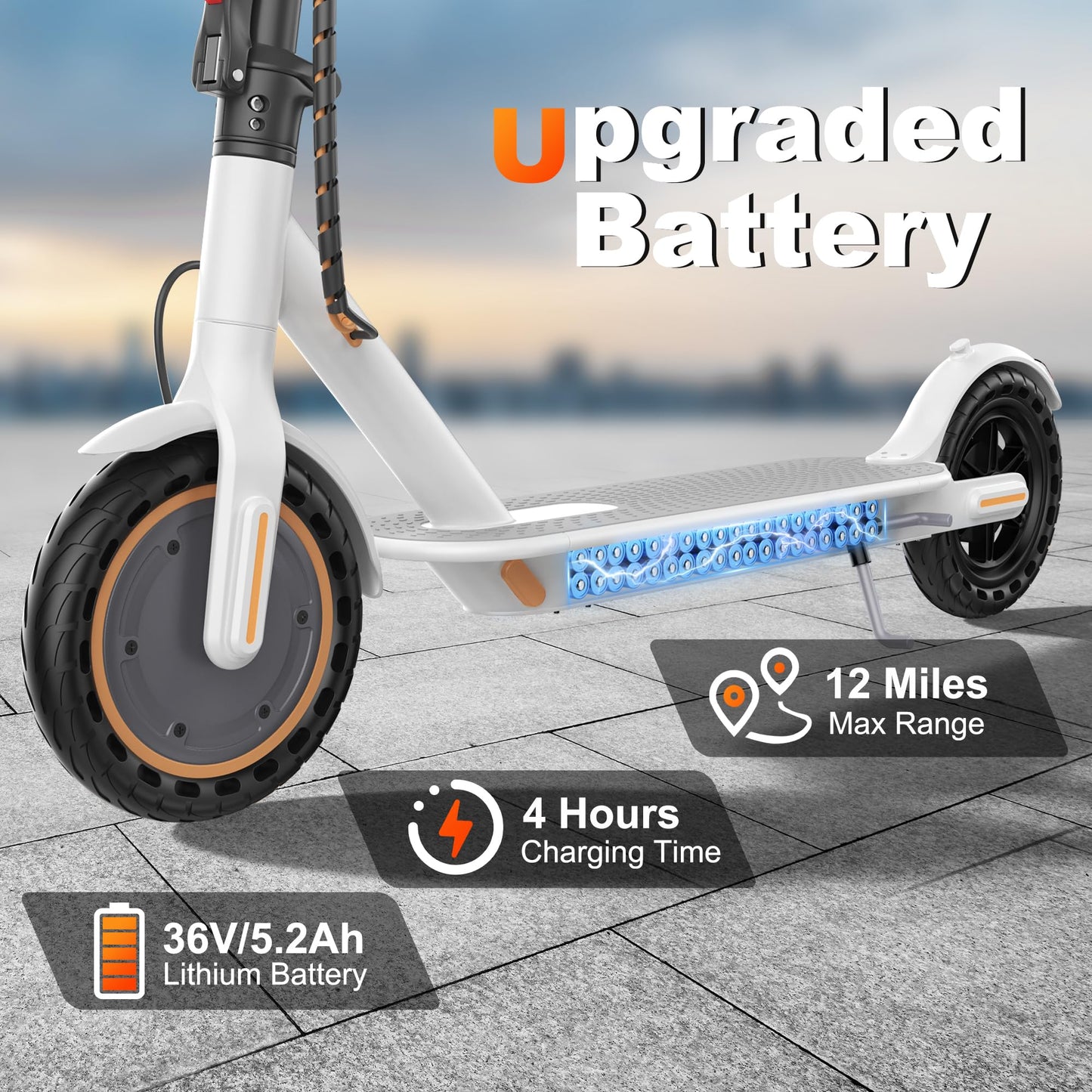 Electric Scooter, 500/350W Motor & 10"/8.5" Solid Tires, Up to 22/19 MPH & 25/15 Miles Rang, Foldable Commuter E Scooter for Adults & Teens