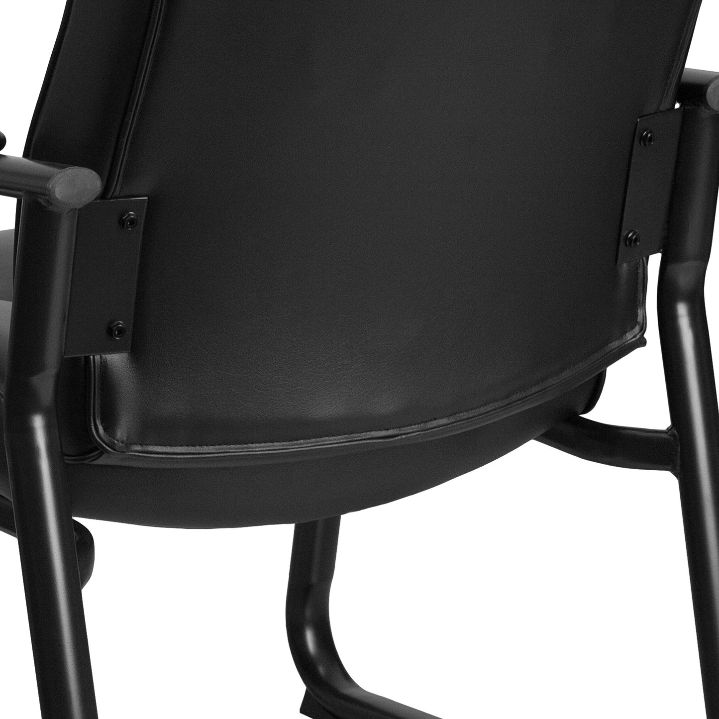 Flash Furniture Hercules Series Big & Tall LeatherSoft Executive Side Reception Chair, Padded Lobby Chair with 500-lb. Static Weight Capacity, Black