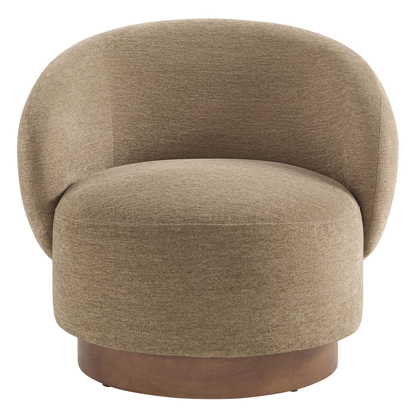 KISLOT Swivel Accent Chair Modern Round Barrel Armchair with Upholstered Faux Leather for Living Room Bedroom Waitingroom,2 Box,Cream