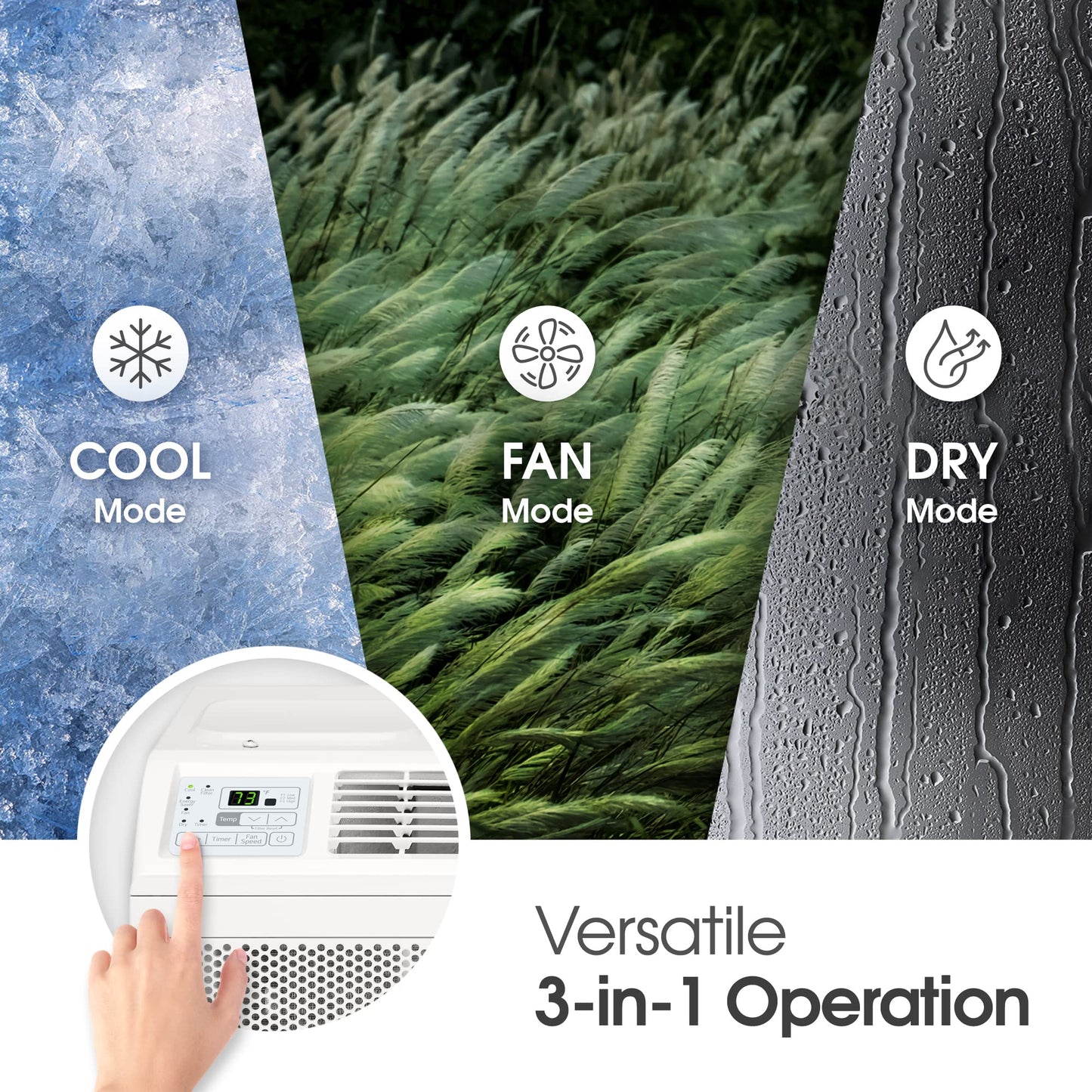 LG 5800 BTU Window Air Conditioners [2023 New] Remote Control Ultra-Quiet Compact-size Washable Filter Multi-Speed Fan Cools 260 Sq.Ft. Small Room AC Unit air conditioner Easy Install White LW6023R