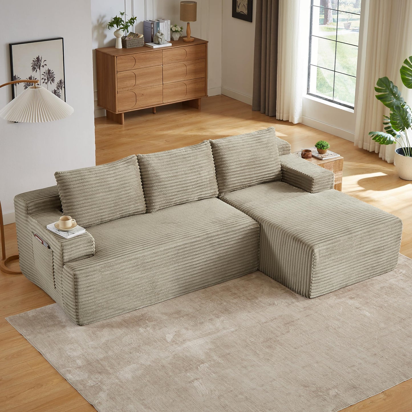 96" Modular Sectional Sofa, Cloud Sectional Couch with Deep Seat, Modern L-Shape Corner Sofa Couch with Right Facing Chaise,Upholstered Boneless Couches for Living Room Bedroom