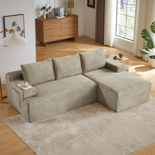 96" Modular Sectional Sofa, Cloud Sectional Couch with Deep Seat, Modern L-Shape Corner Sofa Couch with Right Facing Chaise,Upholstered Boneless Couches for Living Room Bedroom