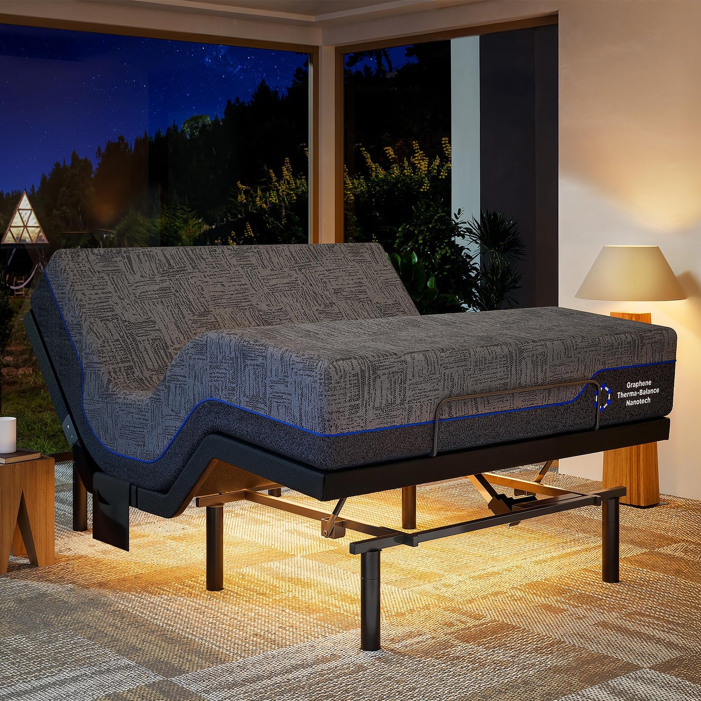 Marsail NS0 Adjustable Base with Mattress Set, Twin XL Adjustable Bed Frame + 14-inch Cooling Gel Memory Foam Mattress, Dual Motor Bed Frame with Wireless Remote, CertiPUR-US Certified