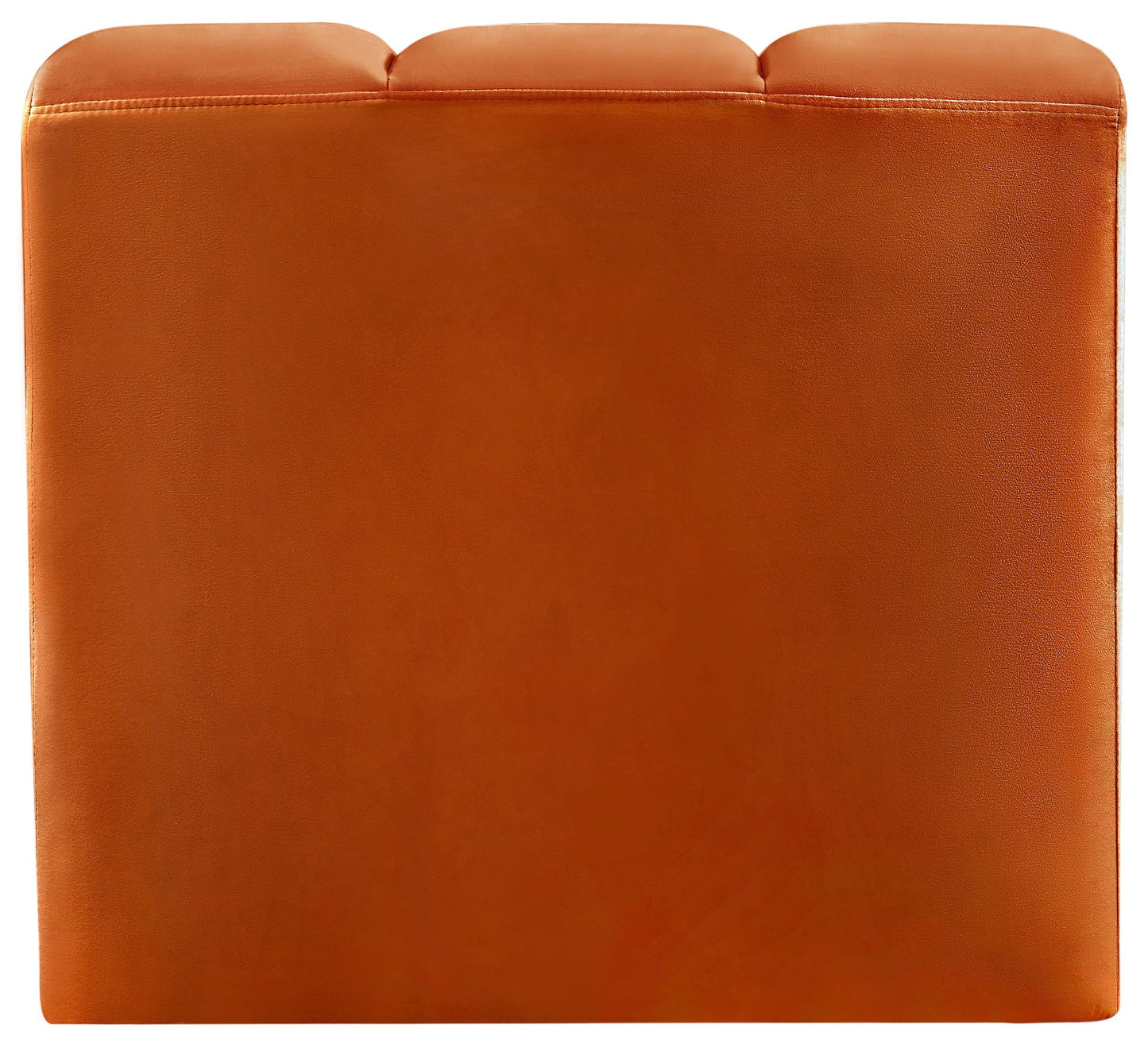 Meridian Furniture 103Cognac-CC Arc Collection Modern | Contemporary Curved Corner with Soft Cognac Velvet, Channel Tufting, Modular for Limitless Configurations, 33" W x 31" D x 30" H, Cognac
